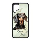 Névvel kérhető - Fekete tacskó portré mintás Huawei tok