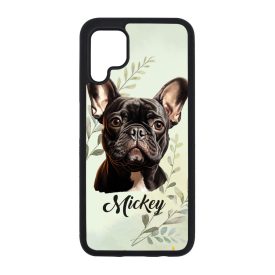   Névvel kérhető - Fekete francia bulldog portré mintás Huawei tok