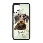 Névvel kérhető - Drótszőrű tacskó portré mintás Huawei tok