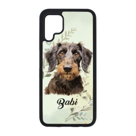   Névvel kérhető - Drótszőrű tacskó portré mintás Huawei tok