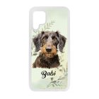 Névvel kérhető - Drótszőrű tacskó portré mintás Huawei tok