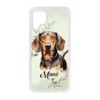 Névvel kérhető - Barna rövidszőrű tacskó portré mintás Huawei tok