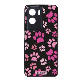 Rózsaszín cica tappancsok mintás Honor tok