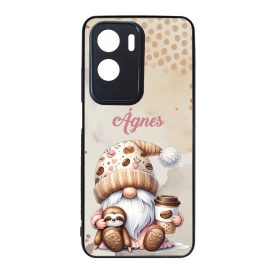   Névvel kérhető - Kávés manó cuki lajhárral mintás Honor tok