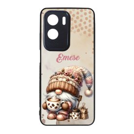   Névvel kérhető - Cappucino kávés manó mintás Honor tok