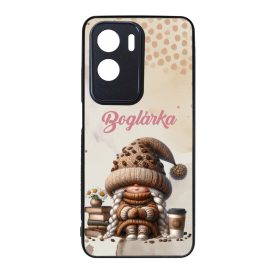   Névvel kérhető - Könyvmoly kávés manó lány mintás Honor tok