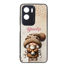   Névvel kérhető - Cappucino kávés manó lány mintás Honor tok