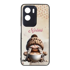   Névvel kérhető - Kávés manó lány - Imádom a kávét mintás Honor tok