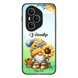 Névvel kérhető Cuki napraforgós manó mintás Honor tok