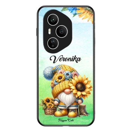 Névvel kérhető Cuki napraforgós manó mintás Honor tok