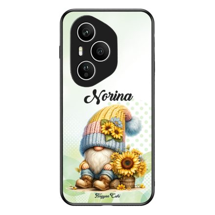 Névvel kérhető Kedves kis napraforgós manó mintás Honor tok