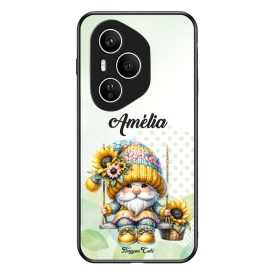   Névvel kérhető Szép szemű hintázó napraforgós manó mintás Honor tok