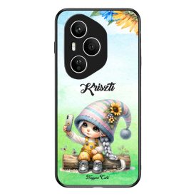   Névvel kérhető Selfie napraforgós manó lány mintás Honor tok