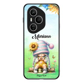   Névvel kérhető Szívecskés napraforgós manó lány mintás Honor tok