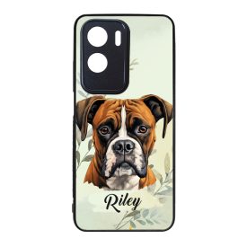 Névvel kérhető - Barna Boxer portré mintás Honor tok