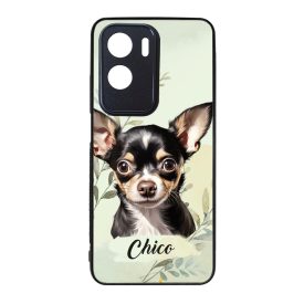 Névvel kérhető - Fekete Csivava portré mintás Honor tok