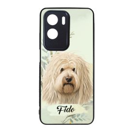 Névvel kérhető - Fehér puli portré mintás Honor tok