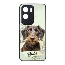   Névvel kérhető - Drótszőrű tacskó portré mintás Honor tok