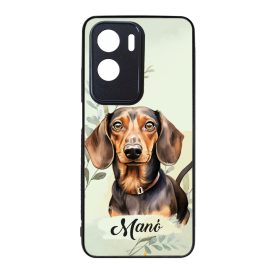   Névvel kérhető - Barna rövidszőrű tacskó portré mintás Honor tok