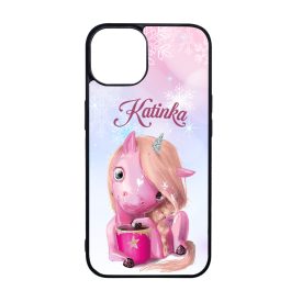 Unikornis és kávé Téli mintás iPhone tok