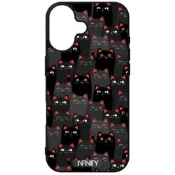 Sok-sok fekete cica mintás iPhone tok