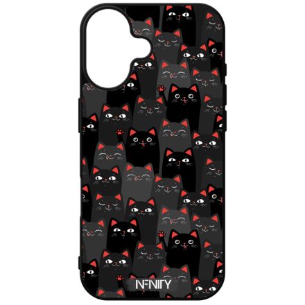 Sok-sok fekete cica mintás iPhone tok