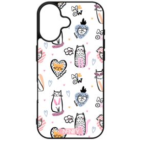 Aranyos rajzolt cica mintás iPhone tok