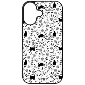   Szépséges fekete virág és cica mintás mintás iPhone tok