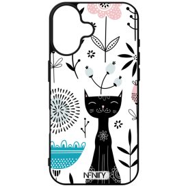 Mosolygós fekete cica mintás iPhone tok