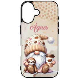   Névvel kérhető - Kávés manó cuki lajhárral mintás iPhone tok