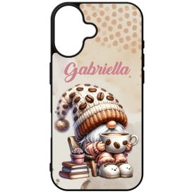   Névvel kérhető - Cuki kávés manó könyvvel mintás iPhone tok