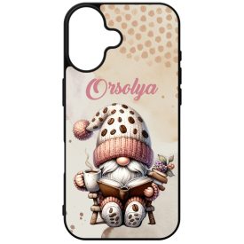   Névvel kérhető - Könyvmoly kávés manó mintás iPhone tok