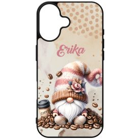   Névvel kérhető - Kávés manó kávébabbal mintás iPhone tok