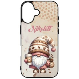   Névvel kérhető - Kávés manó cókmókos mintás iPhone tok