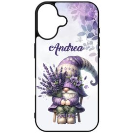   Névvel kérhető - Levendulás manó egy csokorral mintás iPhone tok
