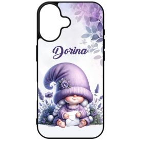   Névvel kérhető - Cuki levendulás manólány levéllel mintás iPhone tok