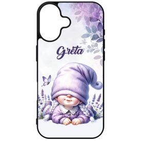   Névvel kérhető - Cuki fekvő levendulás manólány mintás iPhone tok