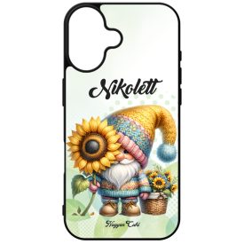   Névvel kérhető Kerékpáros napraforgós manó mintás iPhone tok