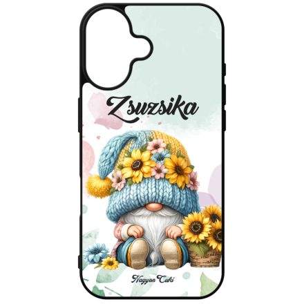 Névvel kérhető Napraforgós manó kosárral mintás iPhone tok