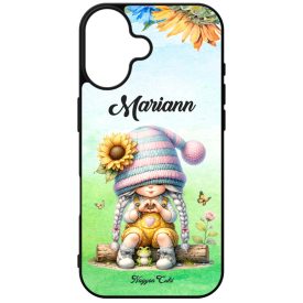   Névvel kérhető Szívecskés napraforgós manó lány mintás iPhone tok