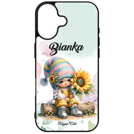 Névvel kérhető A legcukibb napraforgós manó lány mintás iPhone tok