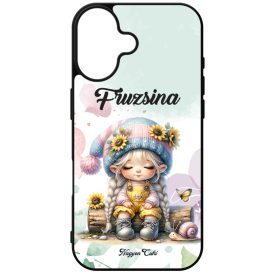   Névvel kérhető Cuki csigás napraforgós manó lány mintás iPhone tok