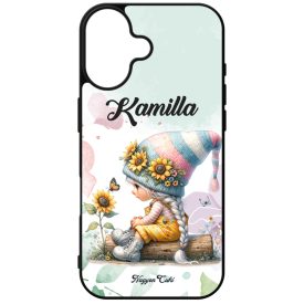   Névvel kérhető Pillangós napraforgós manó lány mintás iPhone tok