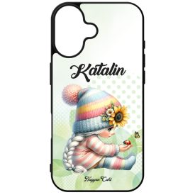   Névvel kérhető Katicás napraforgós manó lány mintás iPhone tok