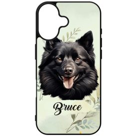   Névvel kérhető - Fekete Schipperke portré mintás iPhone tok