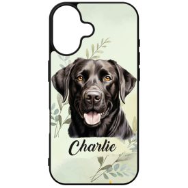   Névvel kérhető - Fekete Labrador Retriever portré mintás iPhone tok