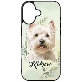 Névvel kérhető - Westie portré mintás iPhone tok