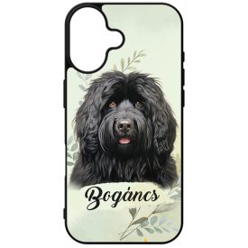 Névvel kérhető - Fekete puli portré mintás iPhone tok