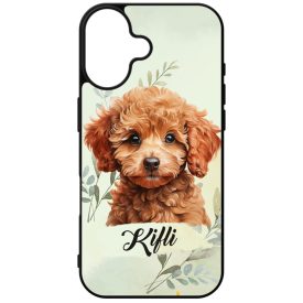   Névvel kérhető - Kis barna uszkár portré mintás iPhone tok