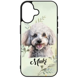   Névvel kérhető - Kis fehér uszkár portré mintás iPhone tok